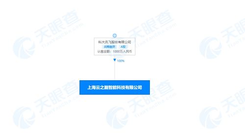 科大讯飞在上海成立新公司,注册资本1000万元